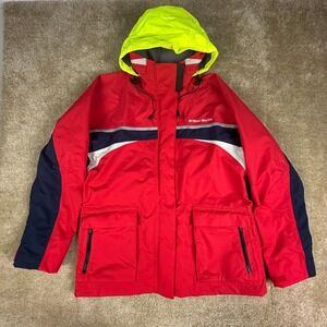 West Marine womens Third Reef Jacket XL Red Weatherproof Hooded Boating